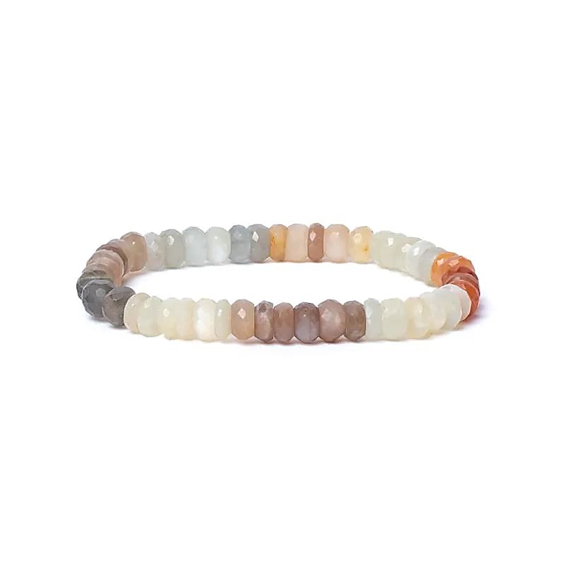 Armband mångfärgad månsten facet AA-kvalitet 8 mm