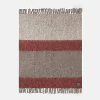 Mohair Pläd Brick & Brindle Stripe