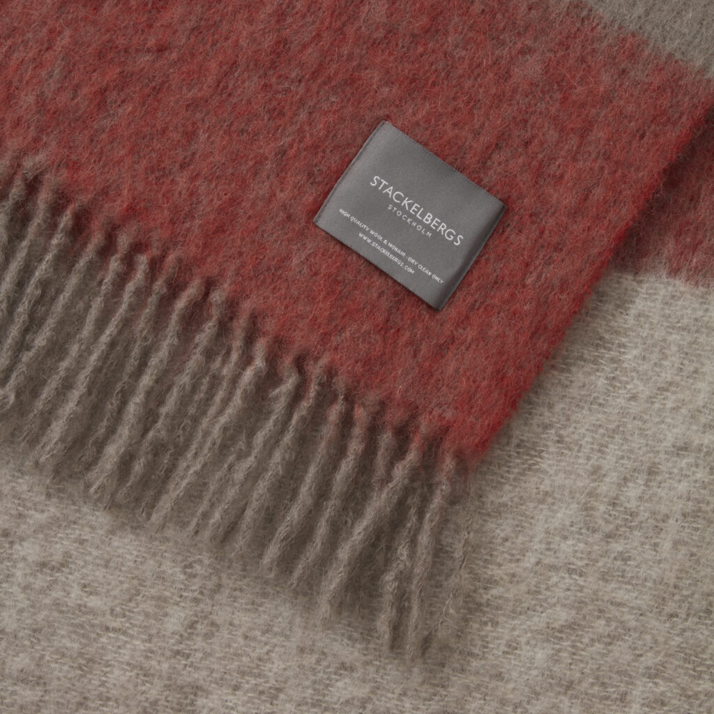 Mohair Pläd Brick & Brindle Stripe - 3