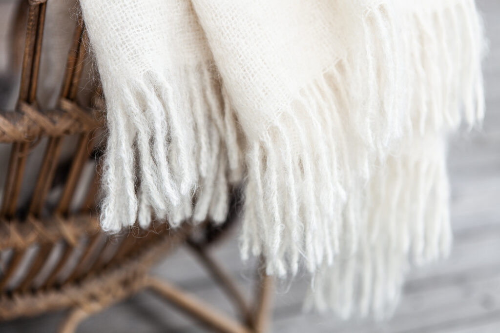Mohair Pläd  Bright White - 3