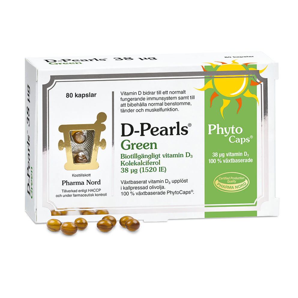 D-Pearls Green 38 µg 80 kapslar - Pharma Nord