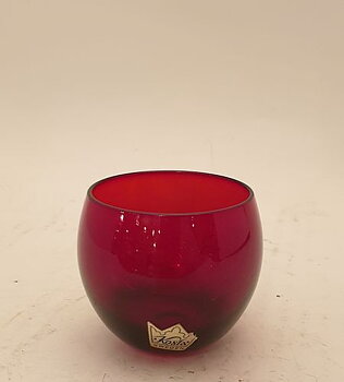 Shot glass round red 1950s
