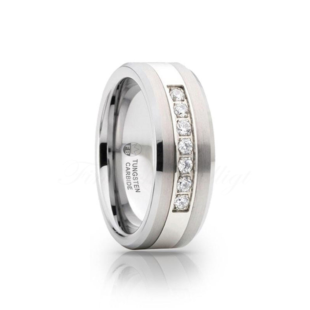 Engagement Ring - Tungsten Titanium AAA CZ Package - FB2000 Whitestone - 2