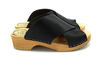 HagaToffeln - Träsko Eva Black Vegetable Tanned Leather 