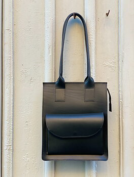 HagaToffeln - Teachers Bag Black Vegetable Tanned Leather