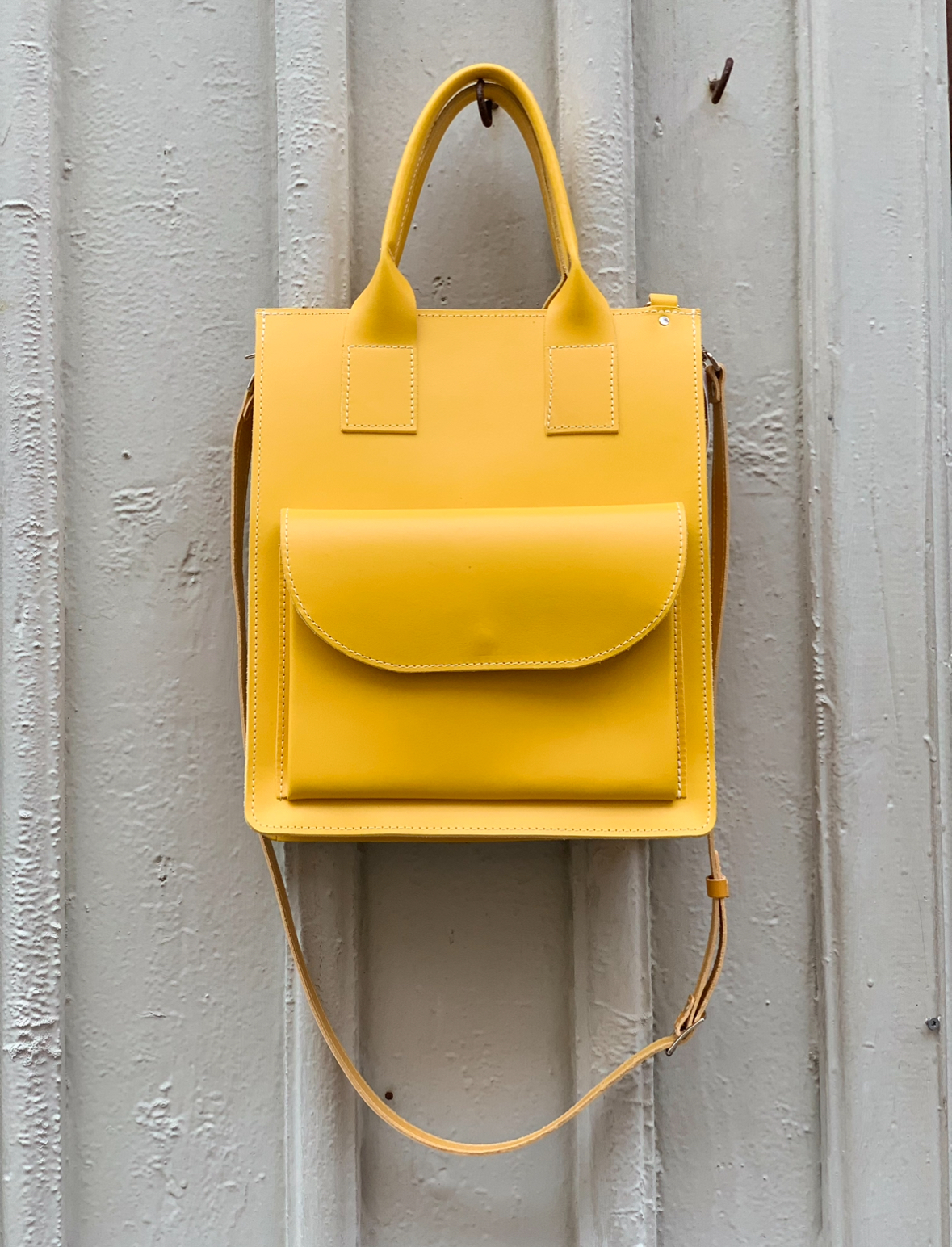 HagaToffeln - Teachers Bag Yellow Vegetable Tanned Leather - 3