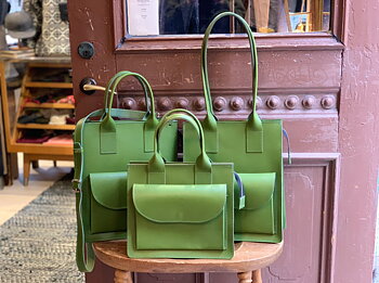 HagaToffeln - Teachers Bag Green Vegetable Tanned Leather