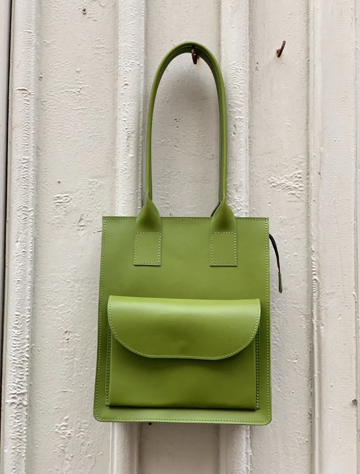 HagaToffeln Teachers Bag Green Vegetable Tanned Leather Haga