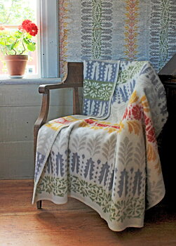 Kerstin Landström - Wool Blöanket Arvet Yellow/Red