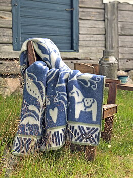 Kerstin Landström - Wool Blanket  Dalarna Blue