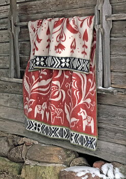 Kerstin Landström - Wool Blanket Dalarna Red