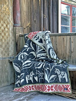 Kerstin Landström - Wool Blanket Dalarna Black
