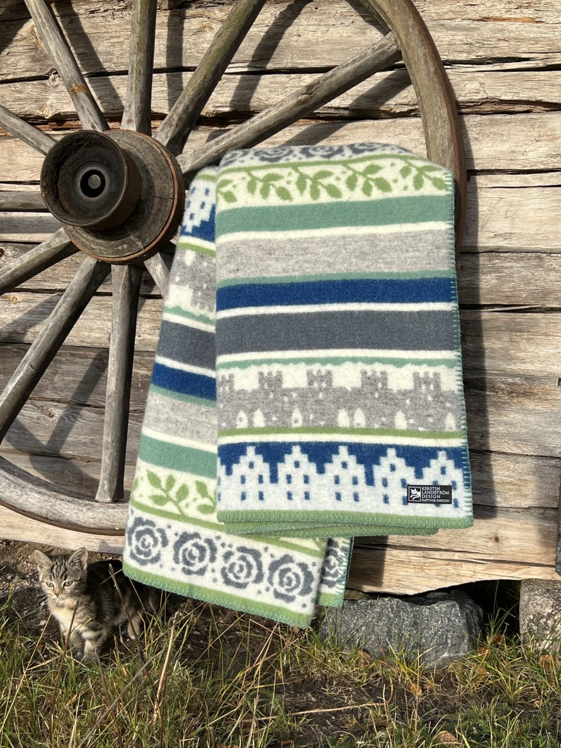 Kerstin Landström - Wool Blanket Visby Blue/Grey