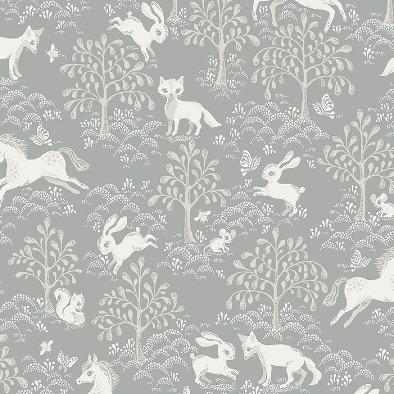 TAPET FAIRYTALE FOX, Dusty Blue - 2