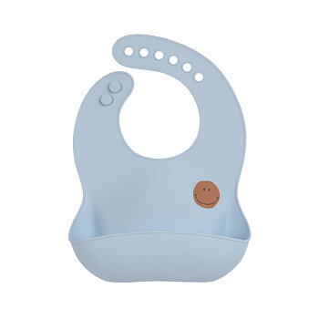 Lässig Silicone Bib Happy Rascals Smile sky blue