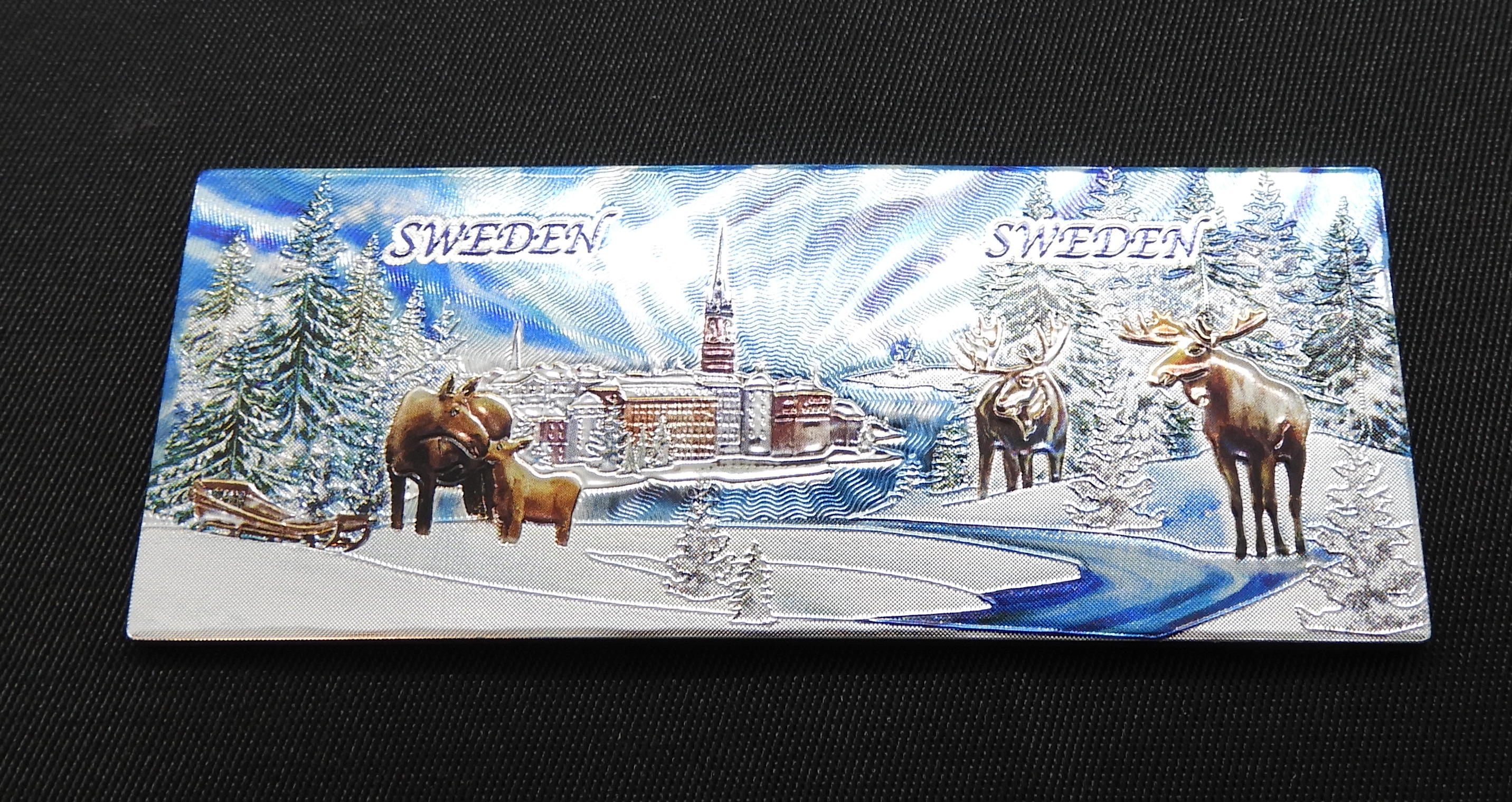 Kylskåpsmagnet  Älg Sverige vinter