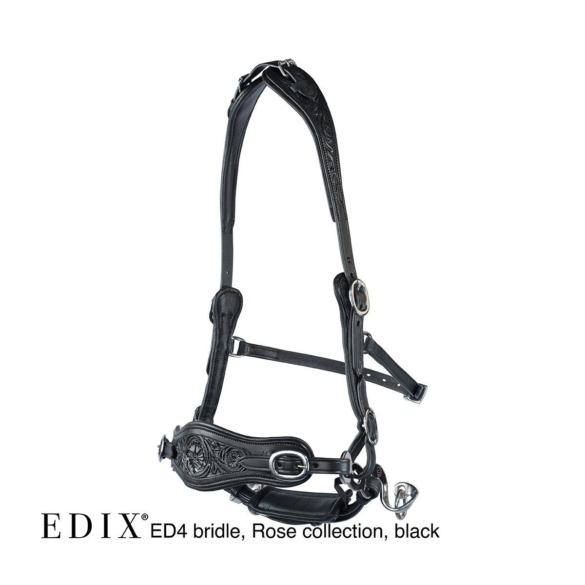 Hackamore bridle Anatomical, Edix© Rose, black