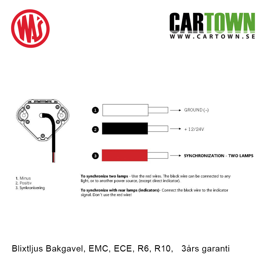 Blixtljus bakgavel,  –  Orange EMC - 4