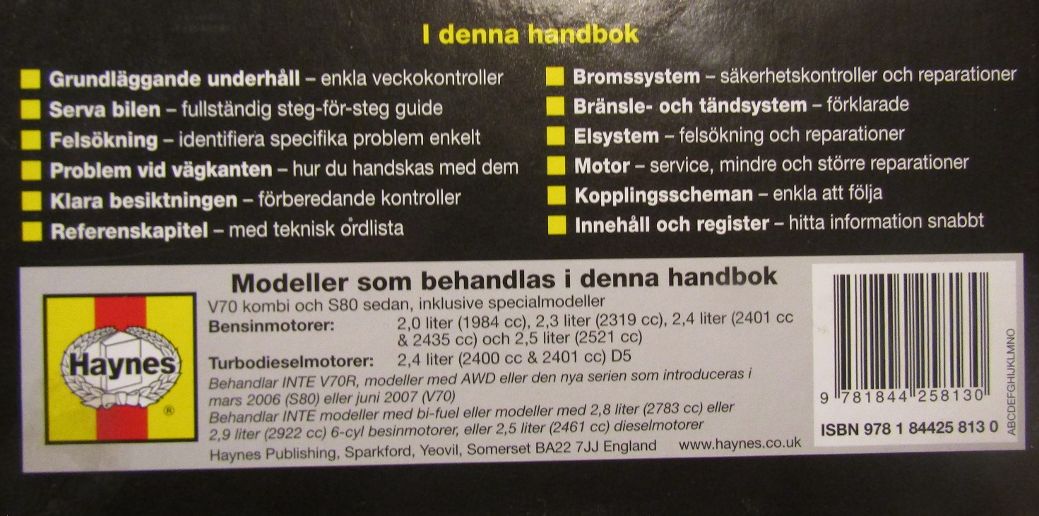 1998 - 2007 Volvo V70 & S80 Gör det själv handbok - 4