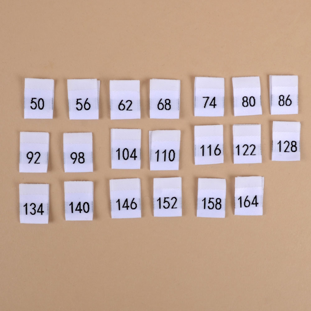 SIZE LABLE 50-164 - 10PCS - WHITE
