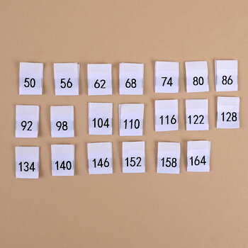 SIZE LABLE 50-164 - 10PCS - WHITE