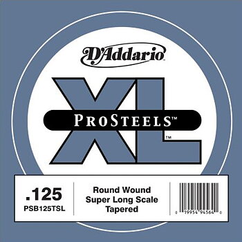 Single strings D'Addario PSB125TSL Tapered ProSteels Super Long Scale Bass String (125)