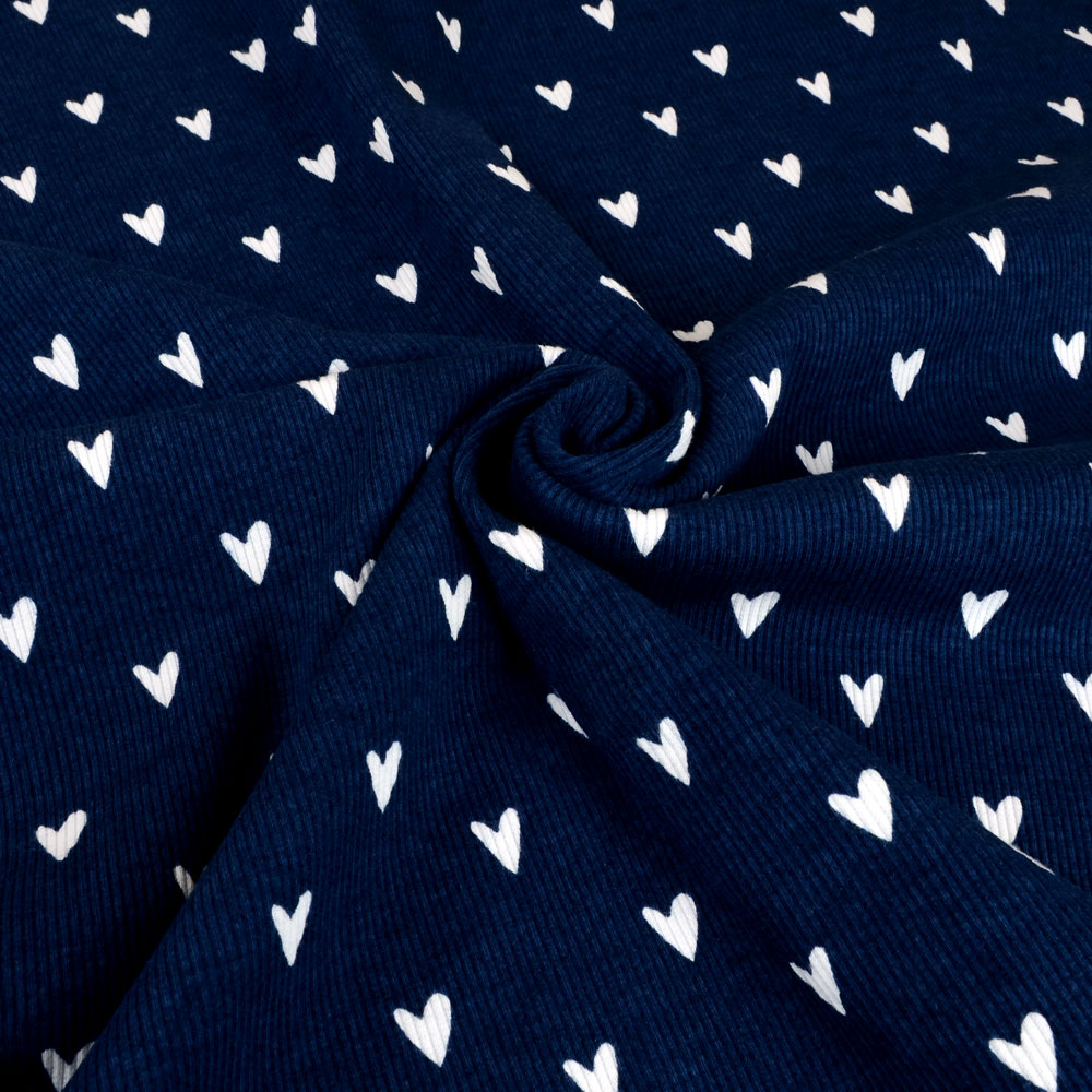 HEARTS RIBBED - NAVY BLUE - 5