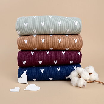 HEARTS RIBBED - NAVY BLUE