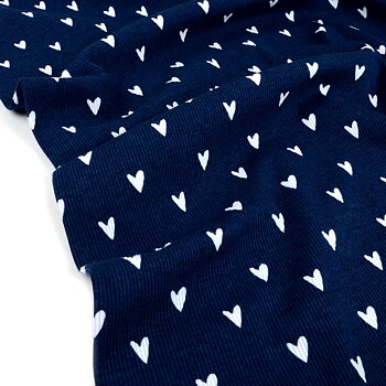 HEARTS RIBBED - NAVY BLUE