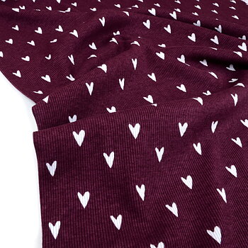 HEARTS RIBBED - EGGPLANT