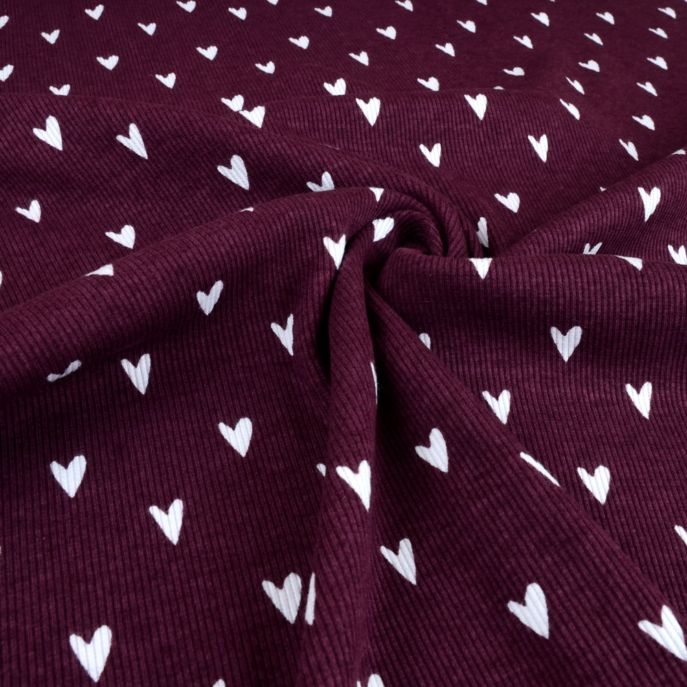 HEARTS RIBBED - EGGPLANT - 2