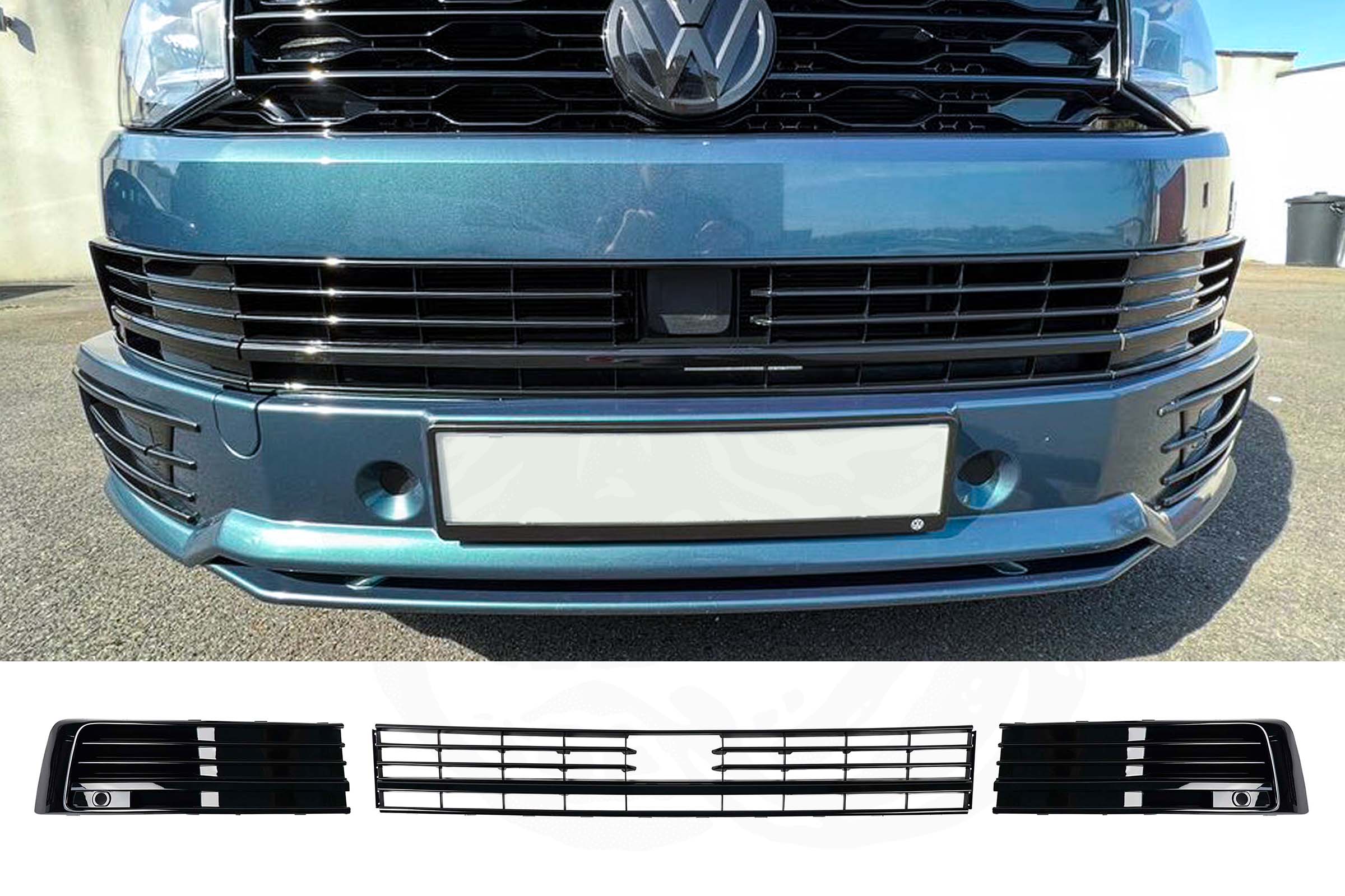 Grillsats nedre galler till VW T6 2016-2019 (ej radar) - 4