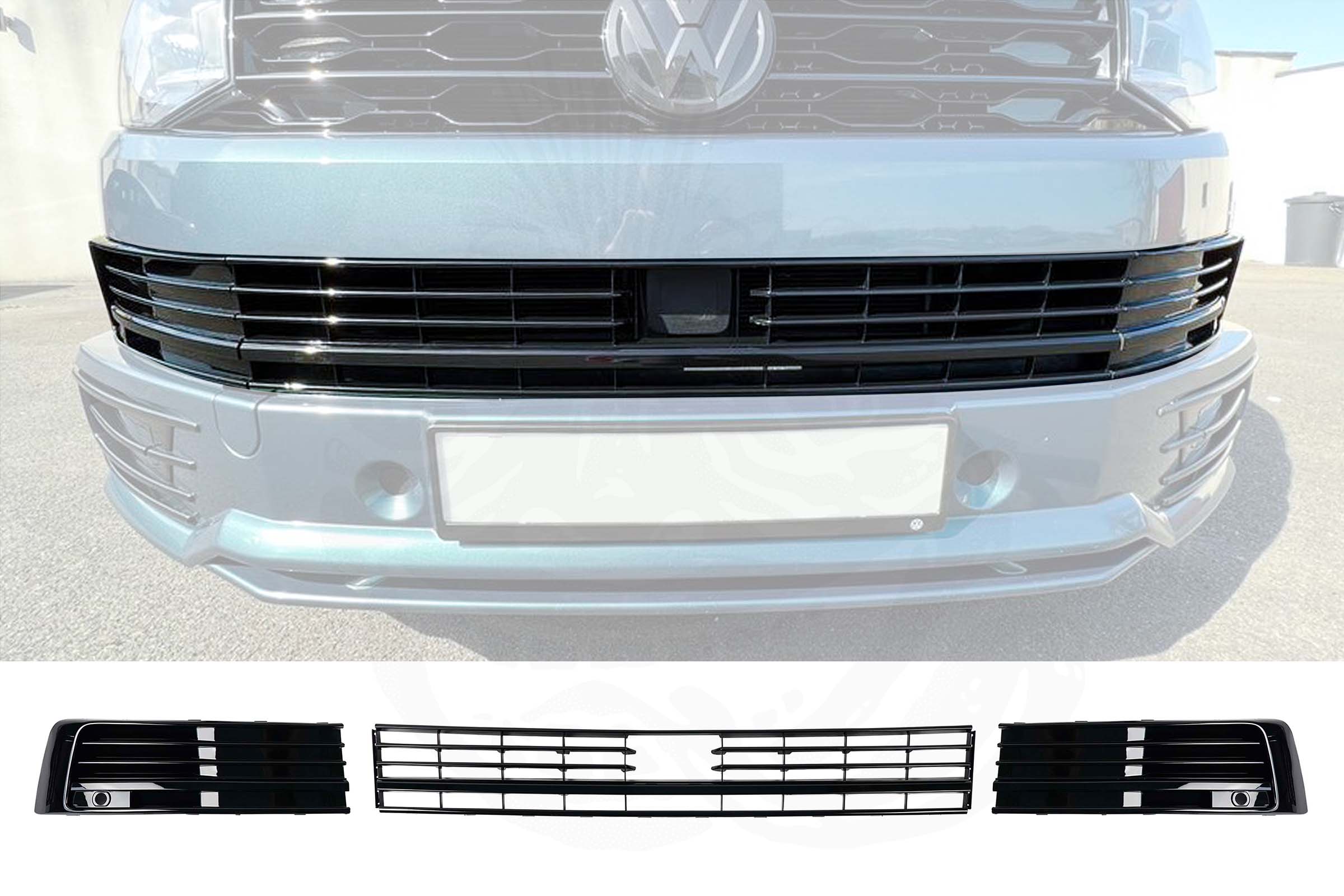 Grillsats nedre galler till VW T6 2016-2019 (ej radar) - 3