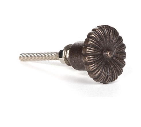 Knob flower antique brass colored metal shabby chic country style