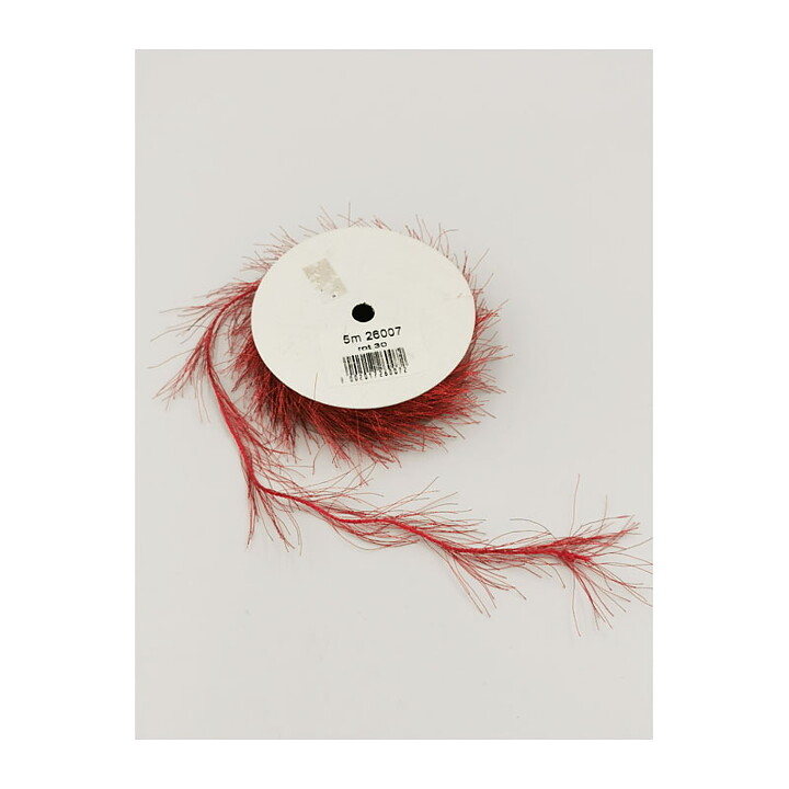 Ribbon - Fringed Metallic Red