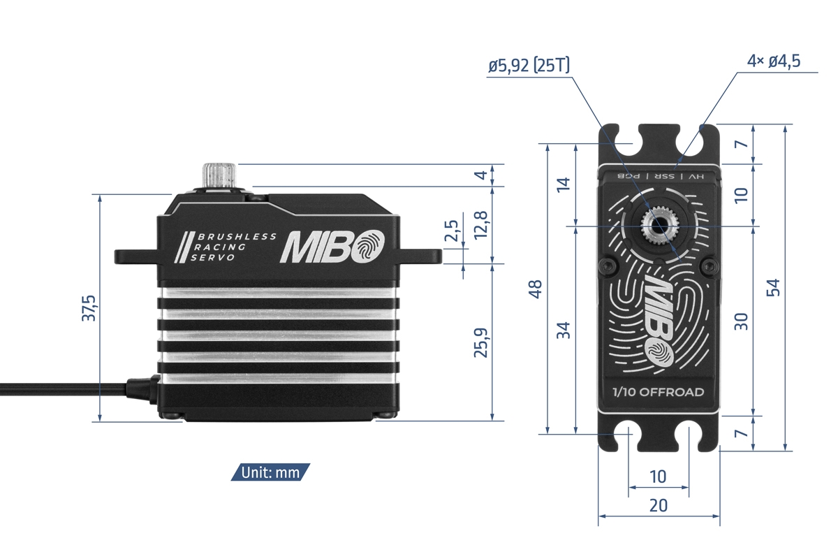 Servo MIBO 1/10 Offroad  16kg / 0,07s - 6v - 3