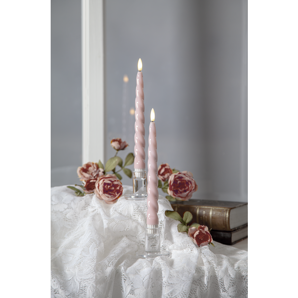 LED Antikljus Flamme Shine Rosa 2-pack 