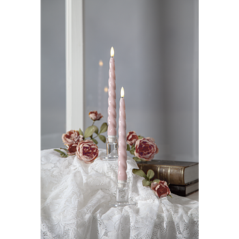 LED Antikljus Flamme Shine Rosa 2-pack 
