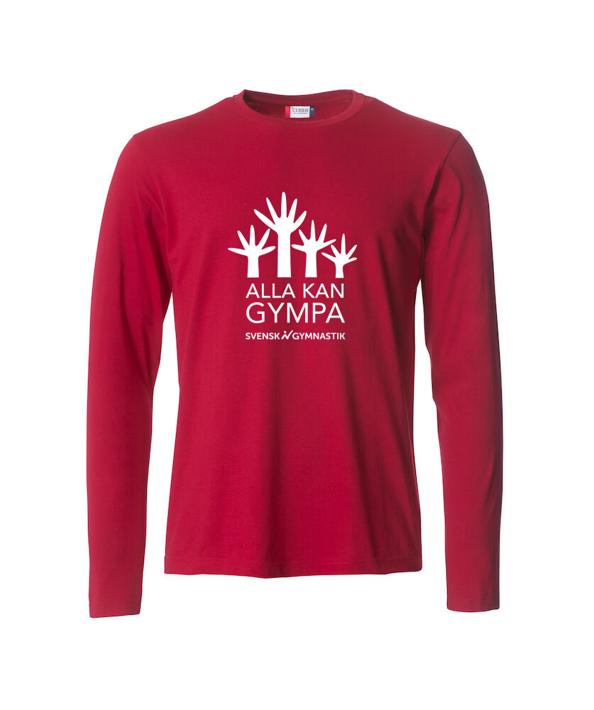 Basic-T L/S Herr "Alla kan gympa", röd eller blå