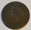 Frankrike 5 centimes 1877 A nära 1+