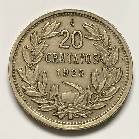 Chile 20 centavos 1925 1/1+