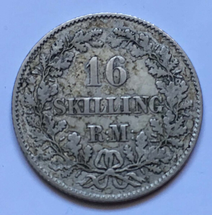 Danmark 16 sk RM 1856 1?/1
