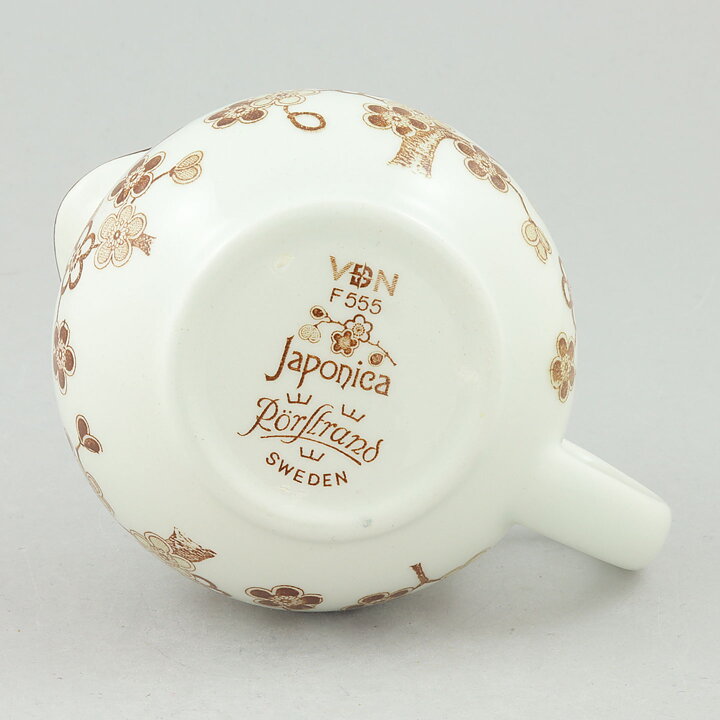 ジャッキー・リンド  Japonicaシリーズ  クリーマー  茶色の花模様  11cm  1977年