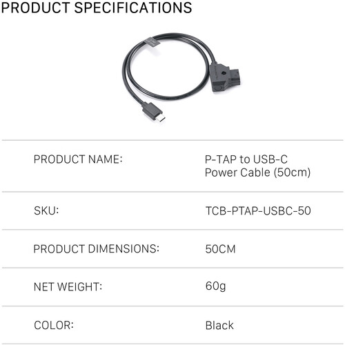 Tilta D-Tap to USB-C Power Cable for Nano II Follow Focus Motor (19.7") - 7