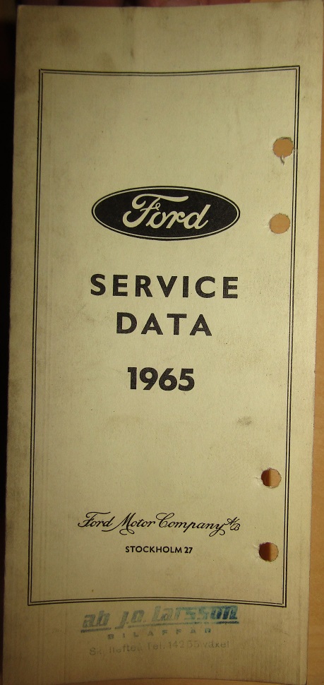 1965 Ford Service data alla modeller svensk