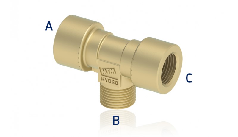 T Adapter 1/2" Mässing