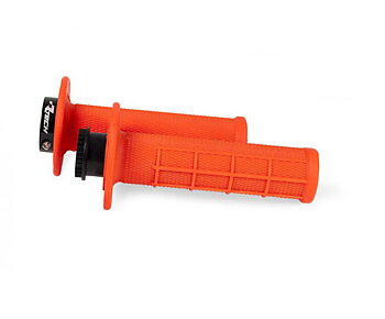 RTECH, R20 LOCK-ON GRIPS HALF WAFFLE, NEON ORANGE