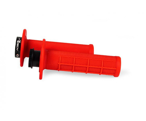 RTECH, R20 LOCK-ON GRIPS HALF WAFFLE, NEON RÖD