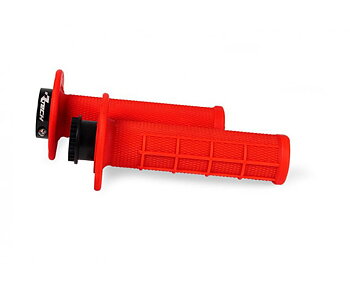 RTECH, R20 LOCK-ON GRIPS HALF WAFFLE, NEON RÖD