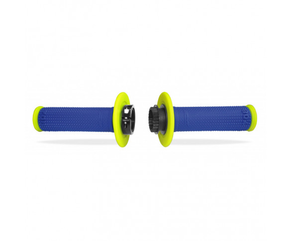 PROGRIP, 708 DUAL DENSITY FULL DIAMOND LOCK ON GRIPS, NEON BLÅ GUL - 2